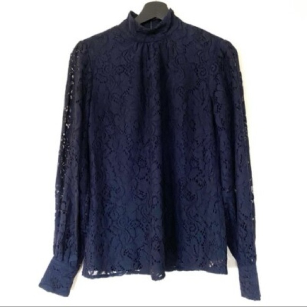 Lauren Ralph Lauren Navy Lace Blouse